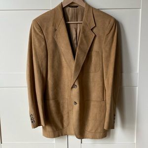 Neiman Marcus Vintage Leather Suede Mens Two Button Blazer Sportcoat